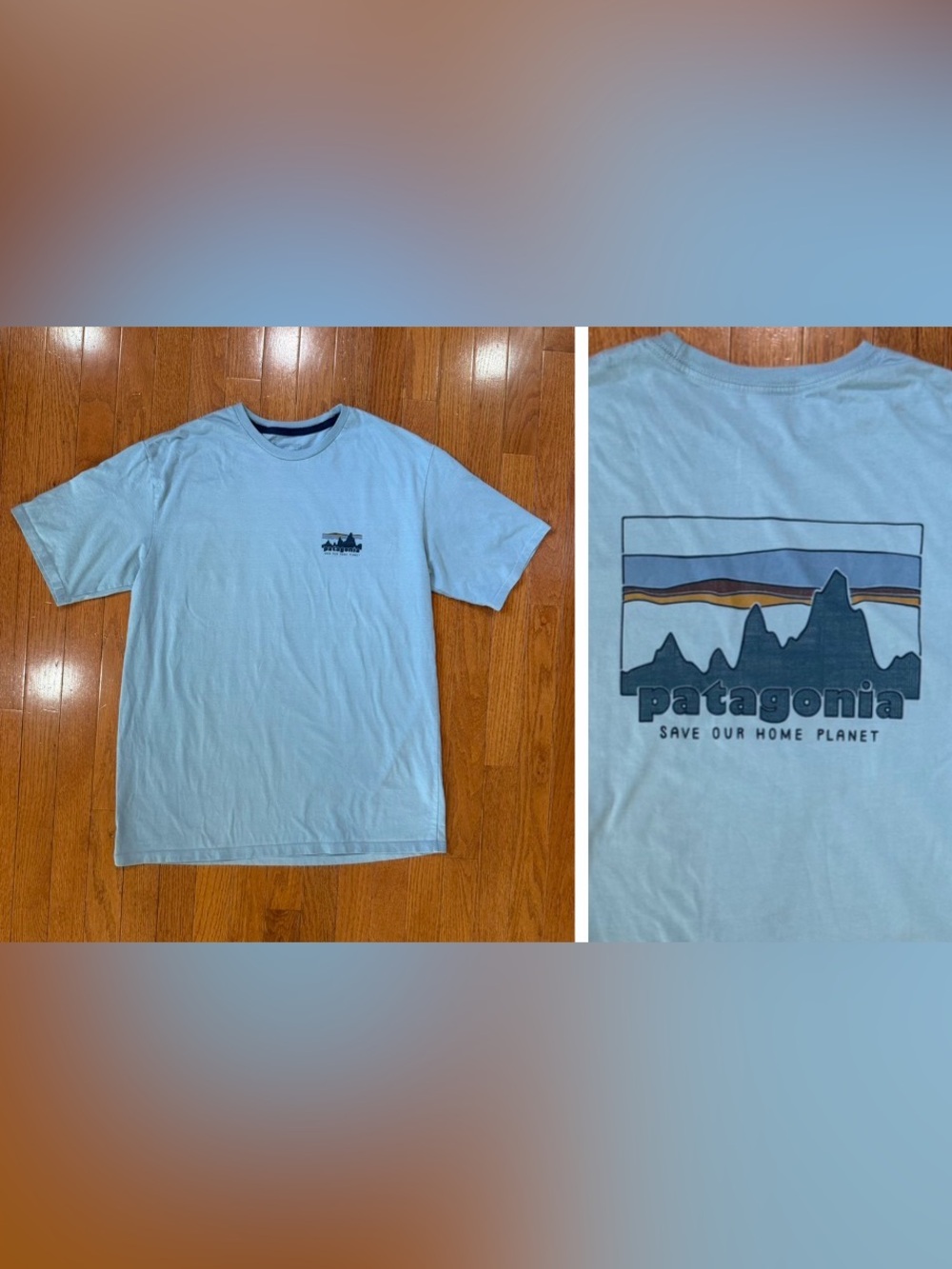 Patagonia Men's Medium '73 Skyline Organic T-Shirt Graphic Tee Save Our Planet